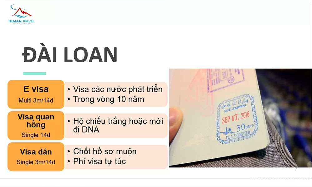 Visa du lịch Đài Loan 2022 - Thái An Travel