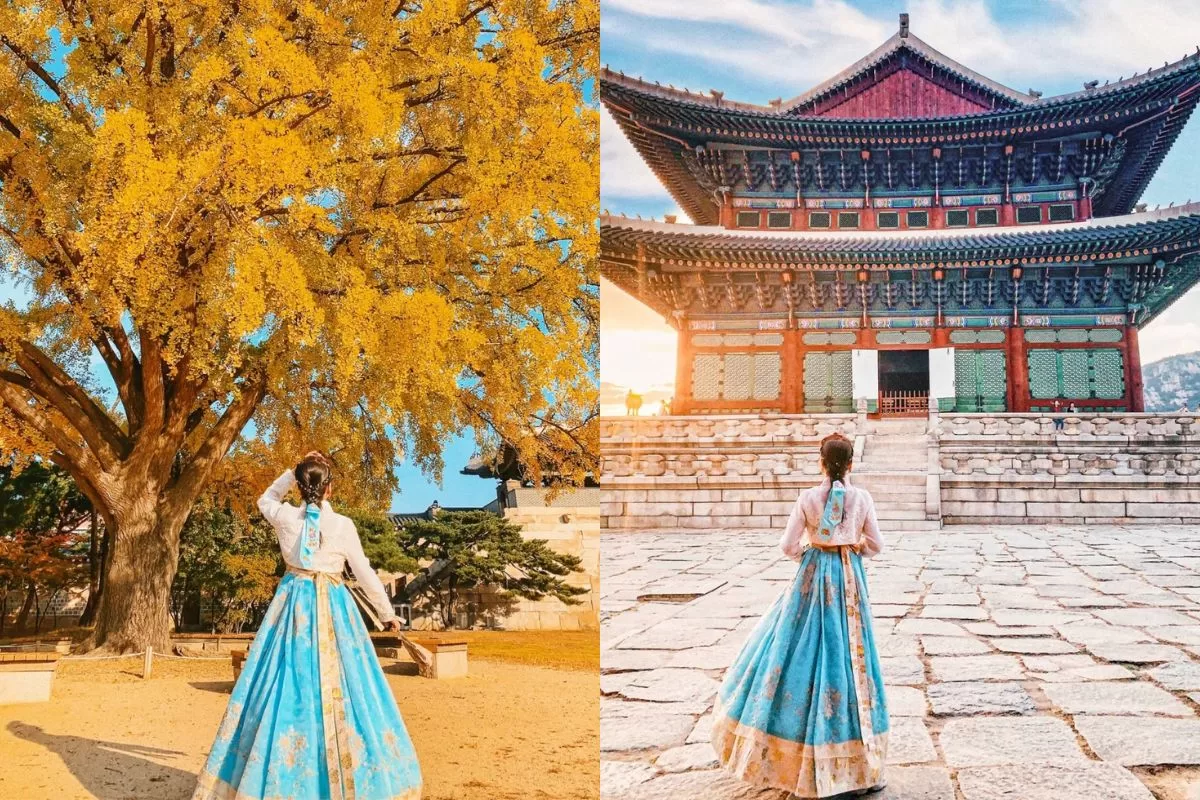 check in hanbok ở Cung điện Gyeongbokgung - cung điện lớn nhất Hàn Quốc