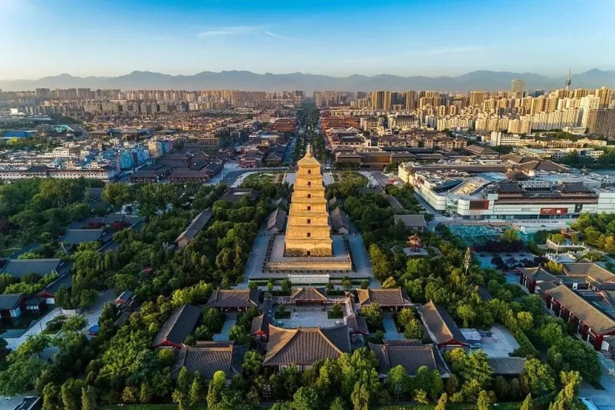 toàn cảnh tháp Đại Nhạn ( Tây An, Trung Quốc)