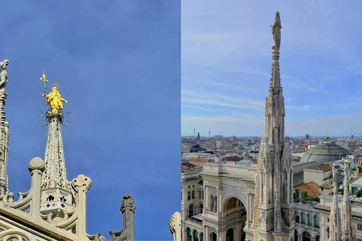 mái nhà thờ bên trong Duomo di Milano - Nhà thờ Milan - nhìn toàn cảnh